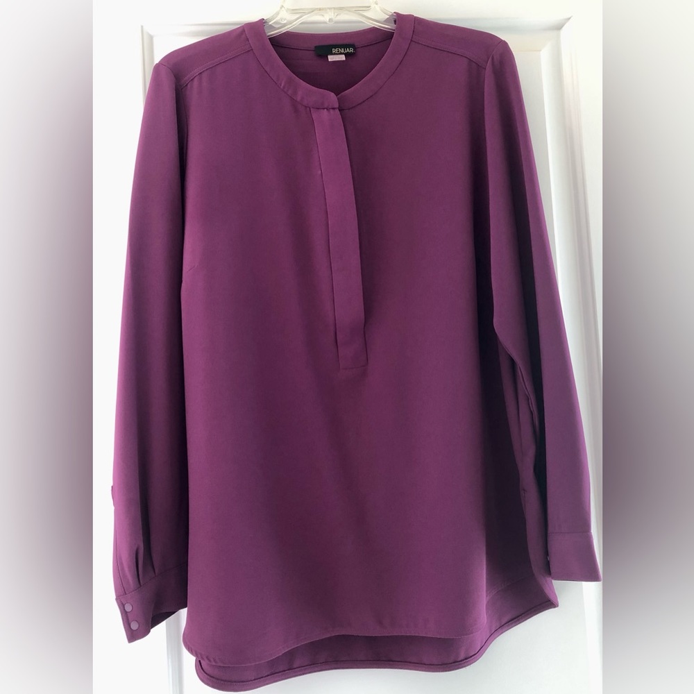 Renuar Front Zipper Blouse Size Large